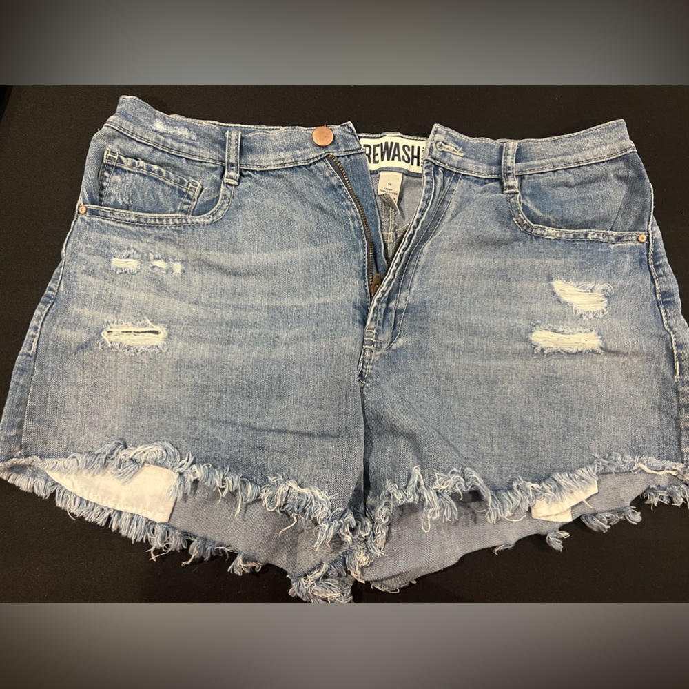 High rise cheeky denim shorts size 14